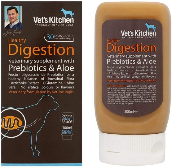 Vet's Kitchen - Healthy Digestion Supplement - Gravy with Prebiotics and Aloe - Advanced Nutrition for your Adult Dog - 300ml, transparent