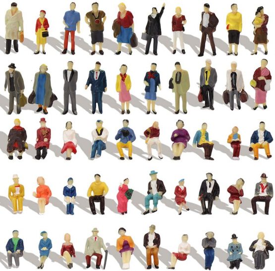 Evemodel P8715 100pcs HO Scale 1:87 Seated and Standing People Assorted Figures Passengers New