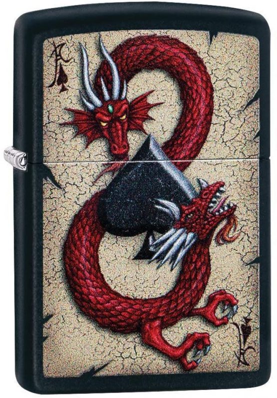 Zippo Unisex's ACE Design Windproof Lighter, Dragon Spade, regular