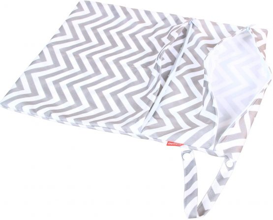 Damero 3pcs Pack Wet Dry Bag for Cloth Diapers Nappy Bag Daycare Organiser Bag, Grey Chevron - Image 4