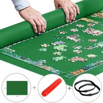 YoBooom Portable Jigsaw Puzzle Roll Up Play Mat Puzzle Saver Storage Felt Mat Board Improved 36"x 24", 300 to 1000 pieces