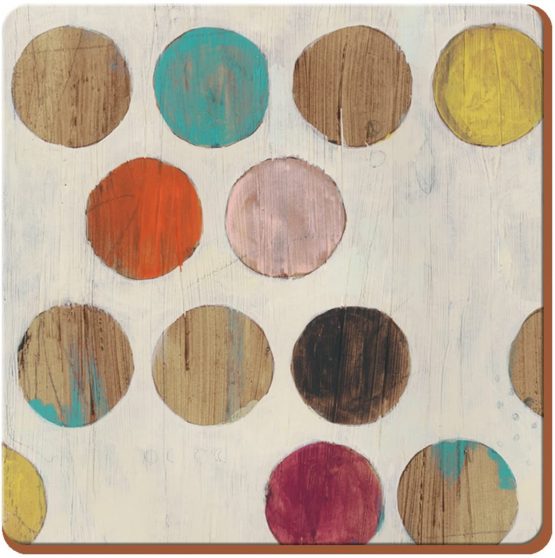 Creative Tops 5176585 "Retro Spot" Premium 6-Piece Set of Cork-Backed Coasters by, 10.5 x 10.5 (4" x 4")