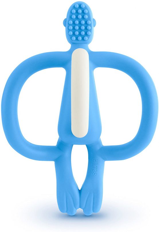 Matchstick Monkey Teething Toy for Baby, Stimulates and Massages Sore Gums, 3 Months Old+, Light Blue - Image 3