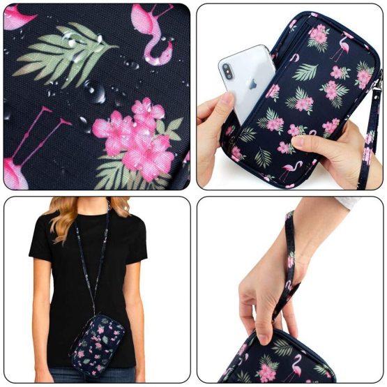 RFID Blocking Travel Passport Wallet Holder, Homchen Document Organiser Case Credit Card Holders for Men and Women (Large Flamingo-RFID) - Image 4