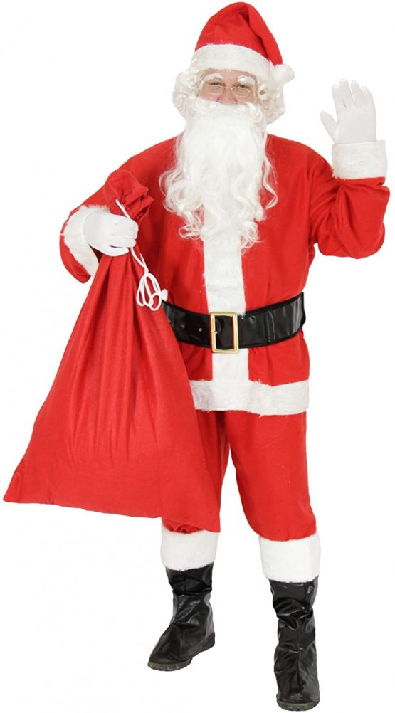 9-piece Santa Claus costume for men - Size: S - Santa Claus costume with hatBartBelt and gloves - Christmas costume Santa Claus costume Christmas costumes costumes red
