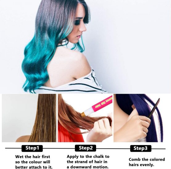 Hair Chalk, 12 Colors Hair Crayons for Girls Kids Washable Non-Toxic Portable Hair Chalk Pens for Party and Cosplay DIY - Image 4