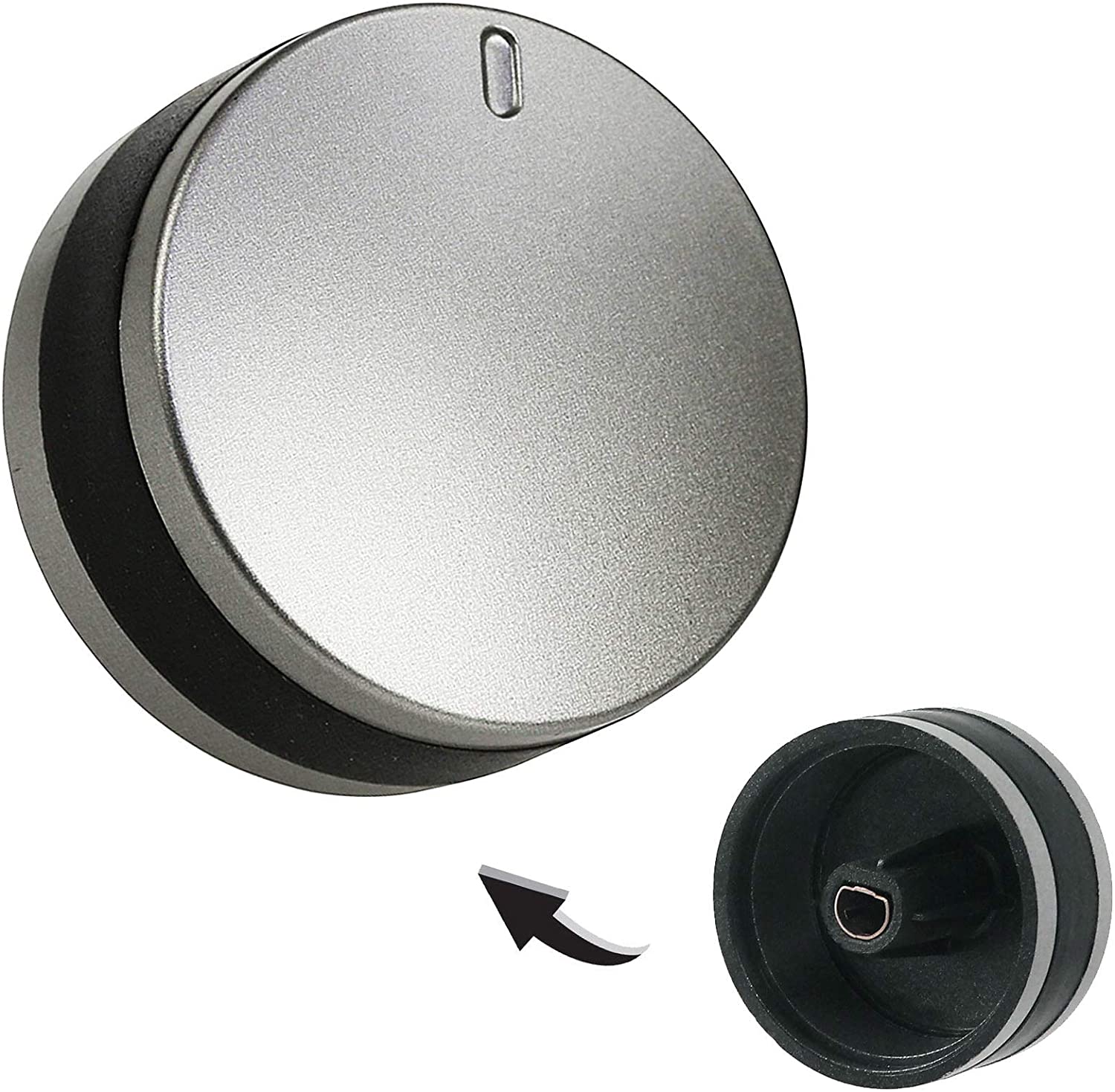 Spares2go Control Dial Switch Knob for Lamona 450002486 LAM3200 LAM3204 LAM3401 Oven Cooker 40 mm Plastic (Silver/Black)