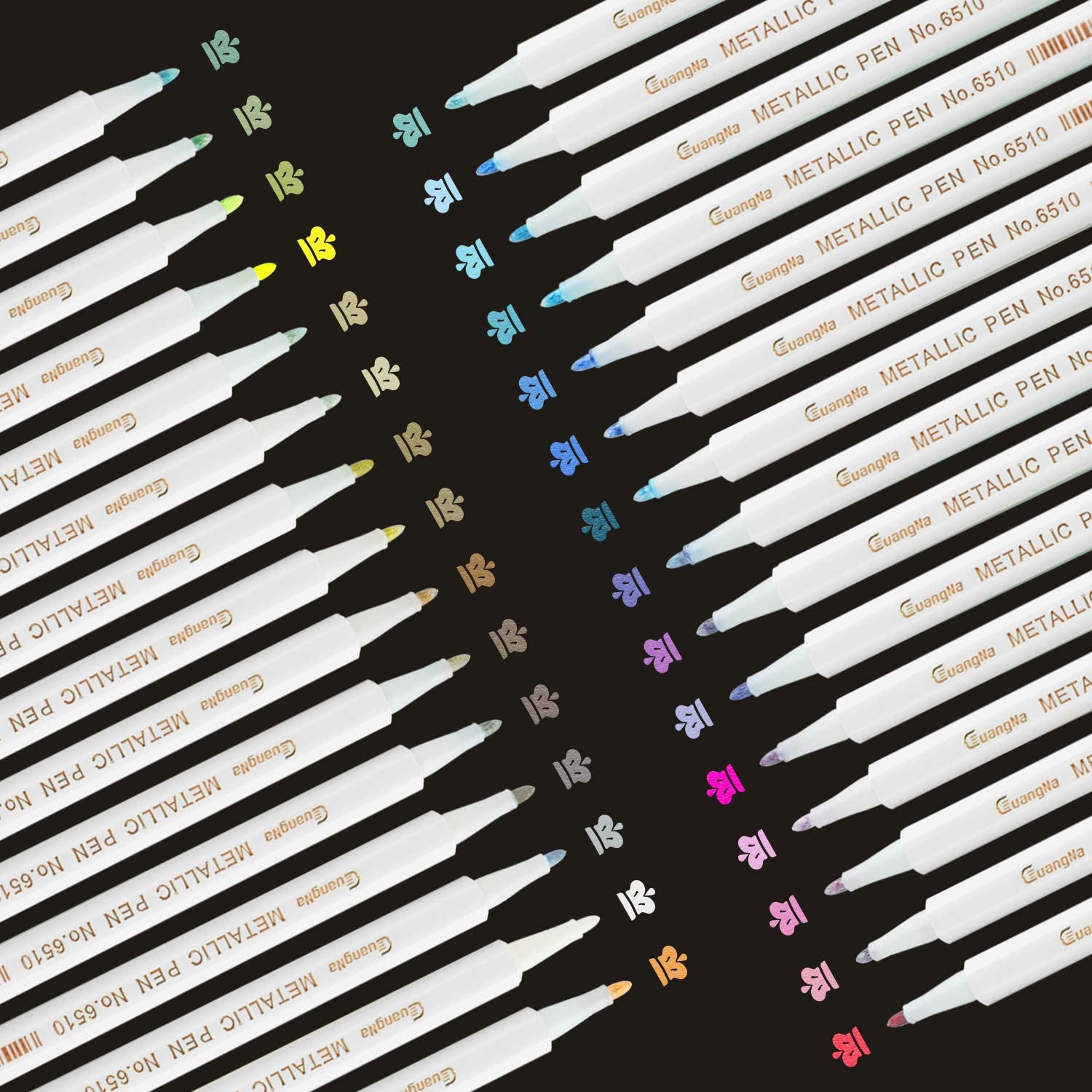 YITHINC Metallic Marker Pens, 30 Fine Tip Scrapbook Pens for Black Paper Scrapbooking, Art Card Making, DIY Photo Album - Image 3