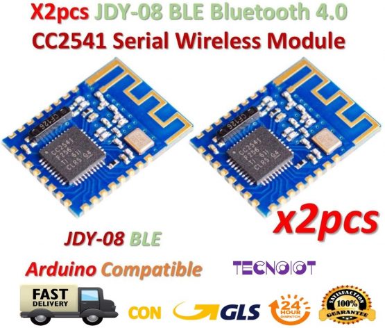 TECNOIOT 2pcs JDY-08 BLE Bluetooth 4.0 Uart Transceiver Module CC2541 Wireless iBeacon