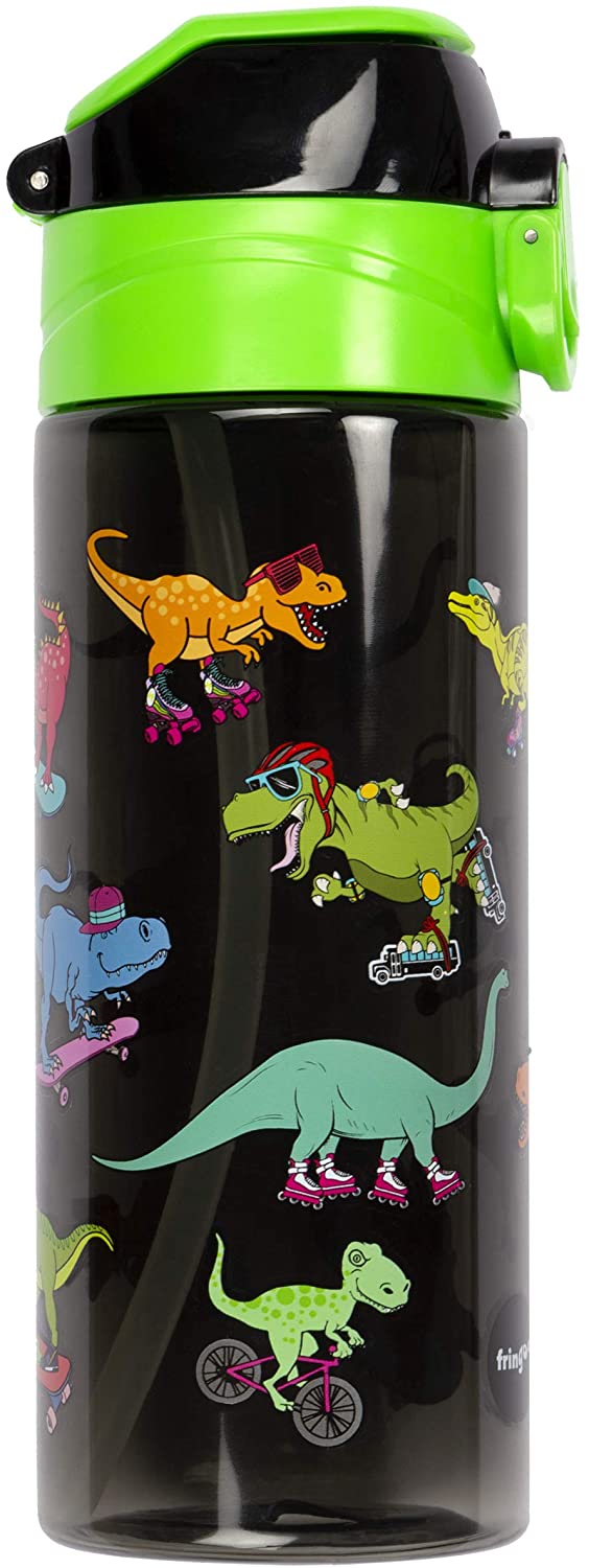 Fringoo, 600ml Kids Water Bottle with Straw & Fliptop Lock, 100% Leakproof, BPA Free 600ml Kids Water Bottle for School - Image 2