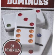 SHINE Double SIX 6 PLASTIC Colour Dot Dominoes In A Tin