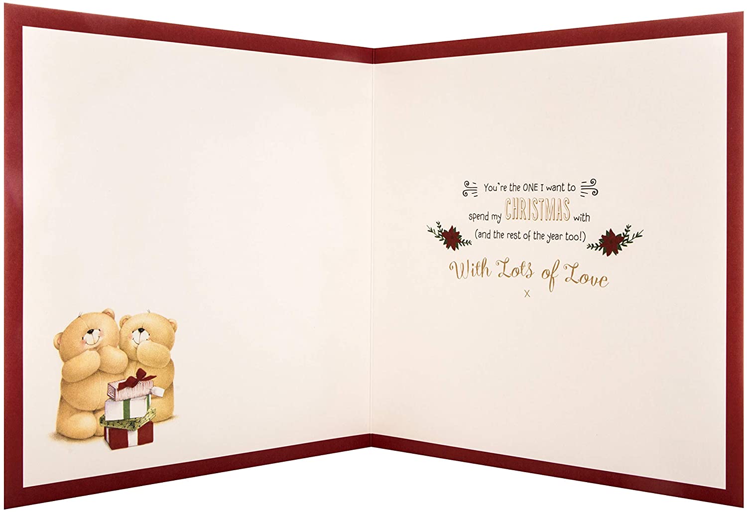 Hallmark Christmas Card For Husband - Cute Forever Friends Design, red, 22 cm x 22 cm - Image 4