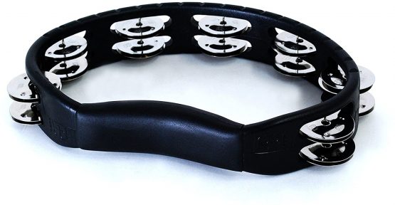 Meinl Percussion HTMT1BK Tambourine (ABS Plastic) with Nickel-Plated Steel Bells (2 Rows) Hand Model Black - Image 4