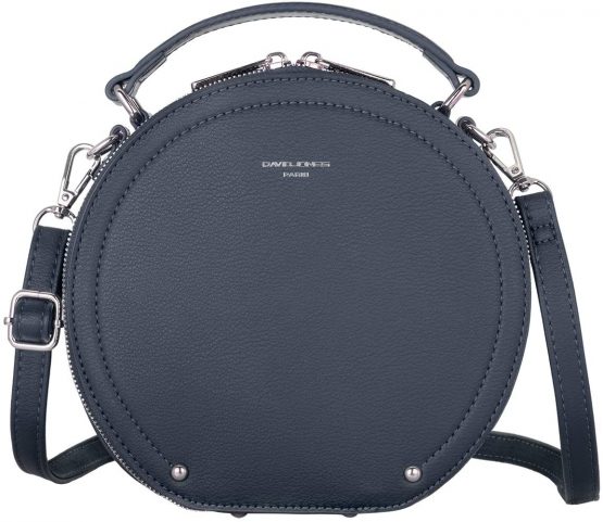 David Jones - Women's Round Crossbody Bag - Small PU Leather Rigid Should Bag - Top Handle Satchel Circle Zipper Handbag - Fashion Evening Clutch Bag - Casual Ladies Girls Purse