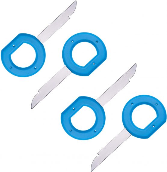 Car Radio Removal Tool Key by DIN Release Keys Set for Audi, VW VolksWagen, Mercedes Benz, BMW OEM Head Unit CD Media Player Pins | Universal Pin Stereo Hooks Tools (2 pairs) - Upgraded version
