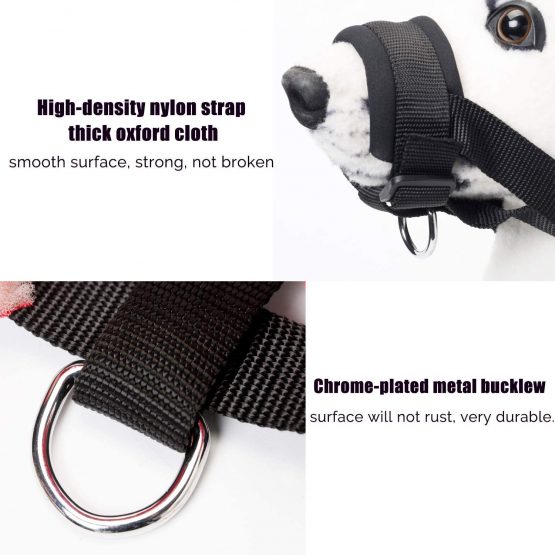 ILEPARK Dog Muzzle with Fabric for Small, Medium and Large Dogs, Anti Biting, Chewing, Adjustable Neck, Breathable(M, Black) - Image 4