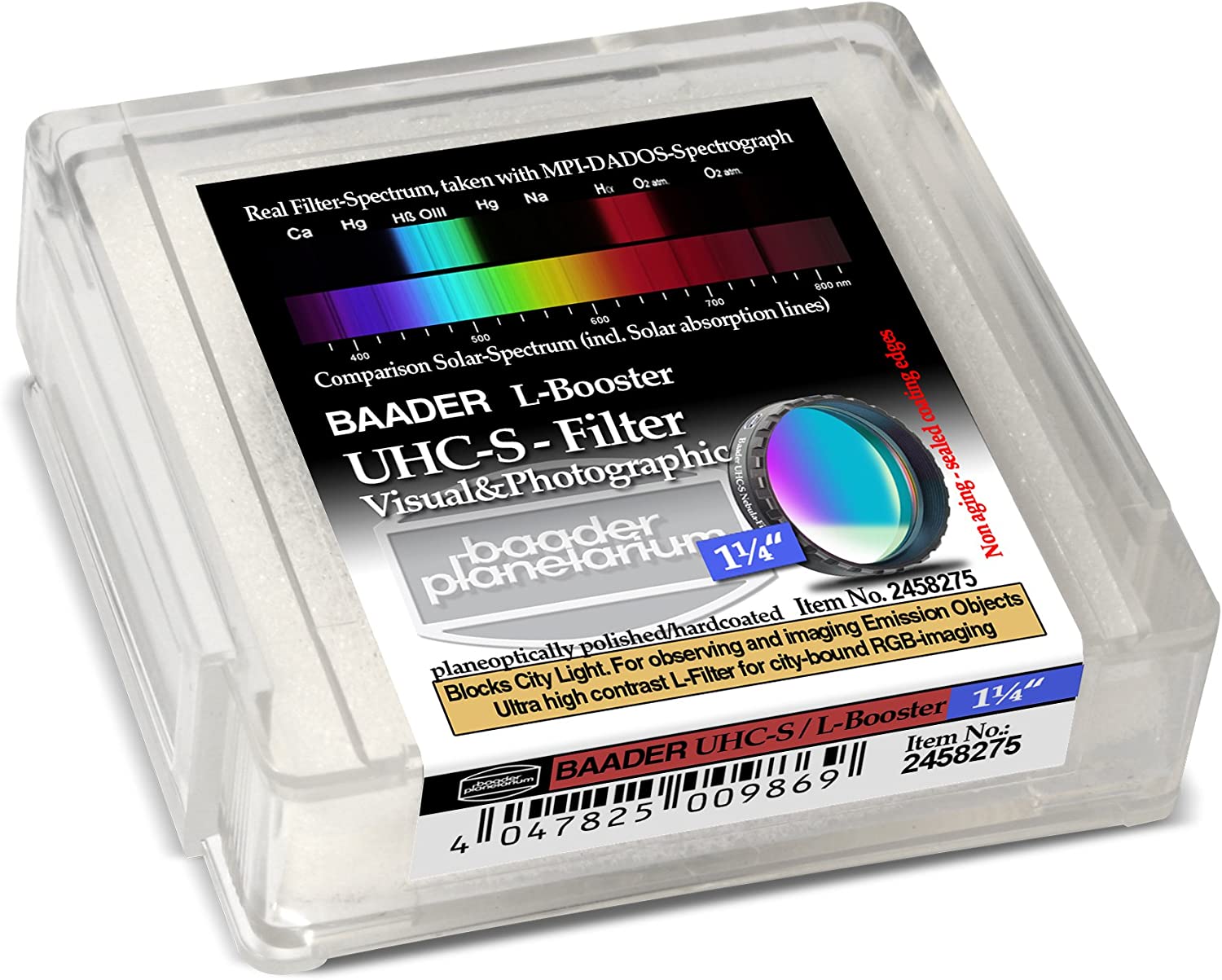 Baader Planetarium UHC-S/L 31.8 mm Booster Filter Plane-Optically Polished - Black/Glass, 1¼ Zoll - Image 2