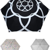 SMATI Folding Umbrella Resistant to Wind Auto Open&Close (Black Flower)