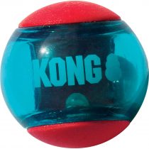 KONG - Squeezz Action Ball Red - Multi Textured Squeaker Interactive Fetch Toy - For Large Dogs
