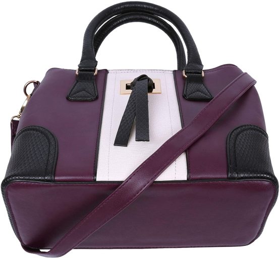 Purple/Black/Beige, Faux Leather Handbag For Ladies - Image 4