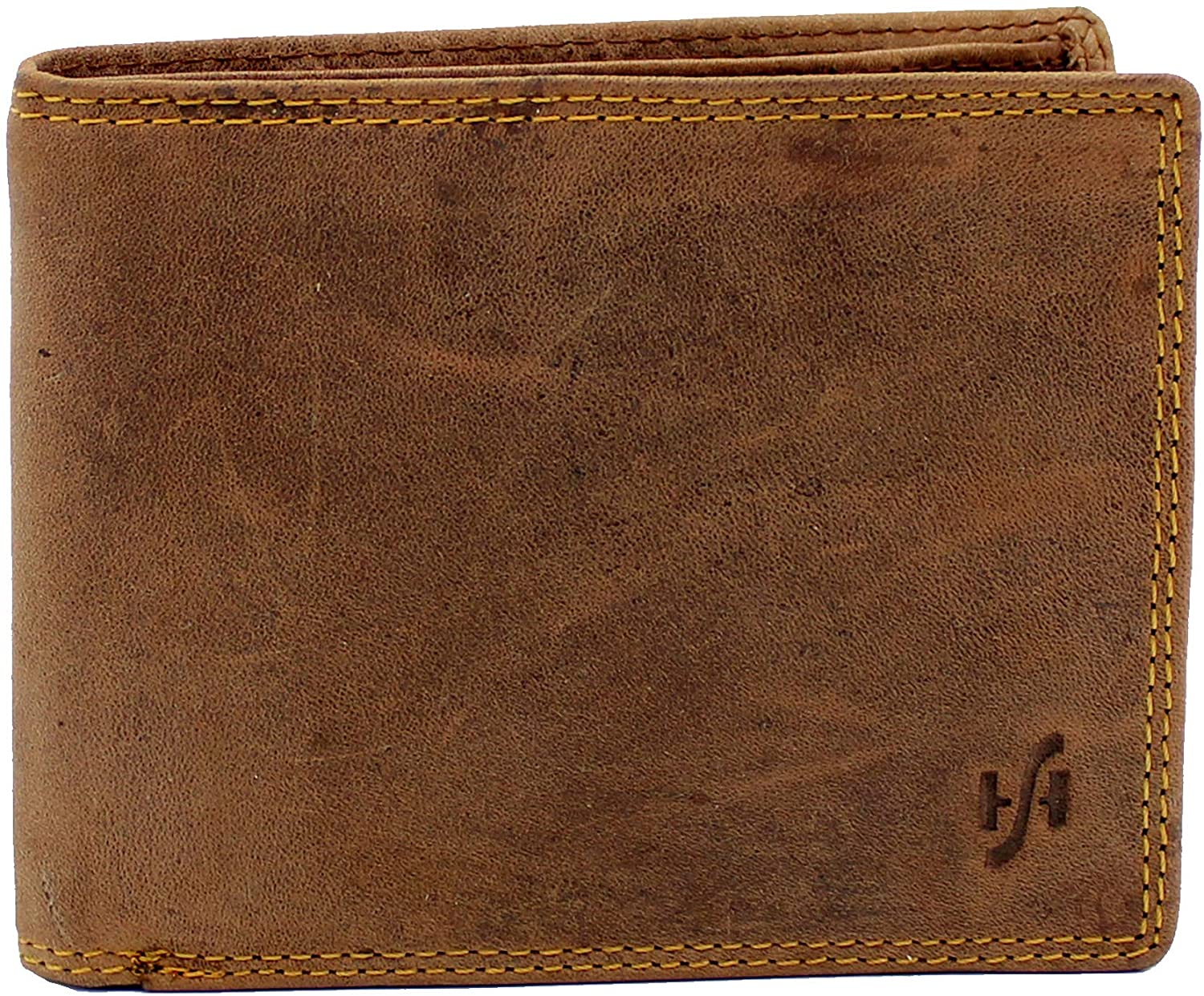 STARHIDE Handmade Wallets for Men UK, Brown (Without Strap), 12cm x 9.5cm