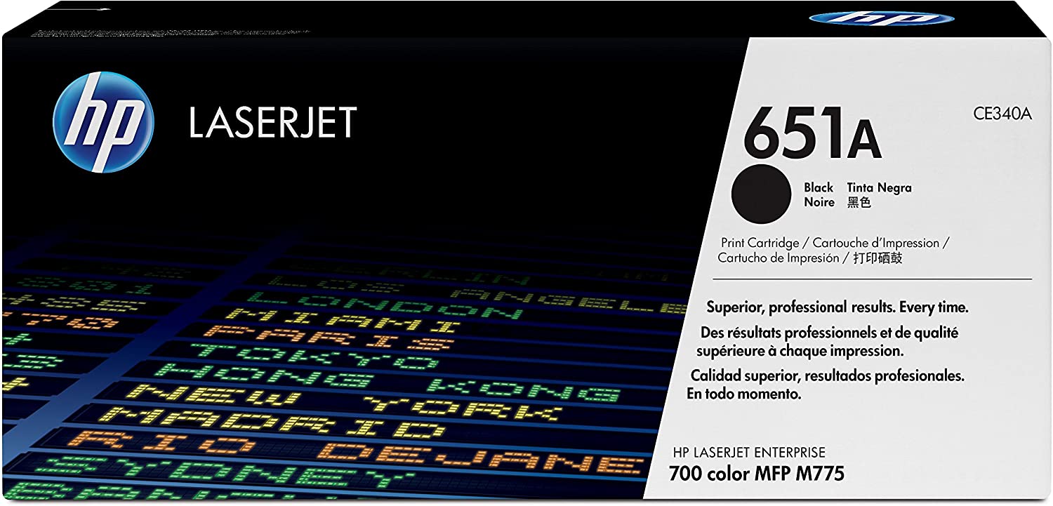 HP CE340A 651A Original LaserJet Toner Cartridge, Black, Single Pack, Standard