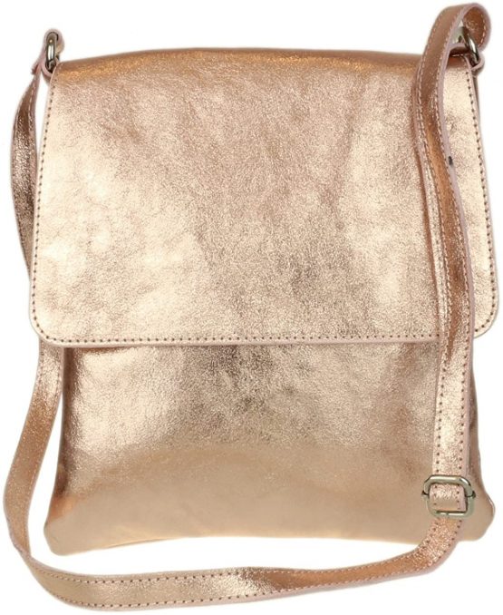 Girly Handbags Italian Soft Leather Cross Body Shoulder Bag Flap Zipper