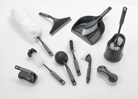 Addis 517698 ComfiGrip Washing Up Dish Brush with Scraper, Metallic Graphite, 6 x 8 x 30 cm - Image 4