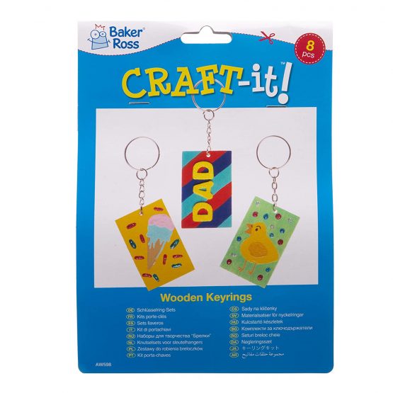 Baker Ross AW598 Wooden Keyrings (Pack of 8) - Image 3