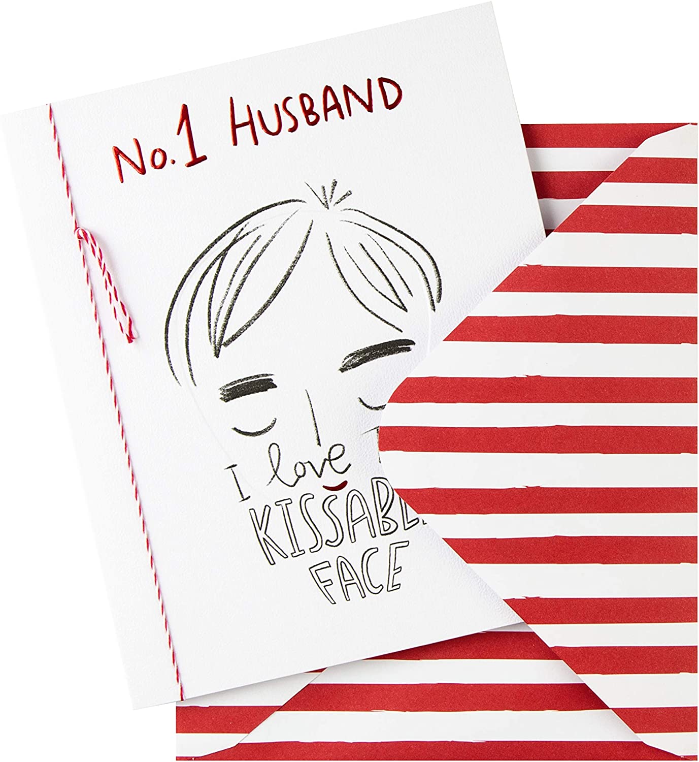 Valentine Card for Husband from Hallmark - Embossed Design, 16.2cm x 13.5cm - Image 2