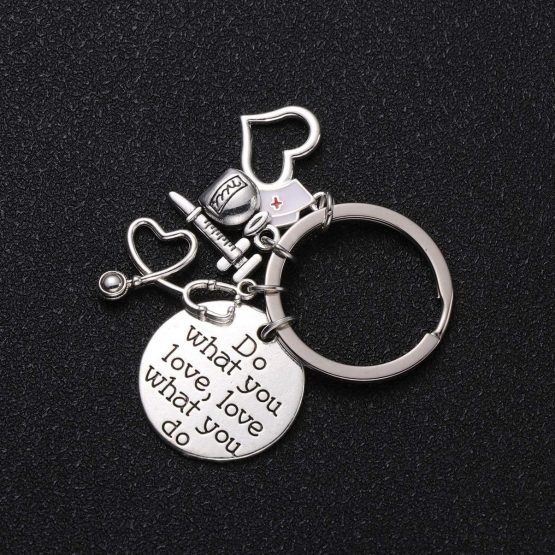 Amosfun Stethoscope Syringe Pendants Key Chains Medical Tools Keychain Jewelry Accessories for Nurse Medical Students Gifts Keychain Jewelry Bag Ring Pendant Decor - Image 4