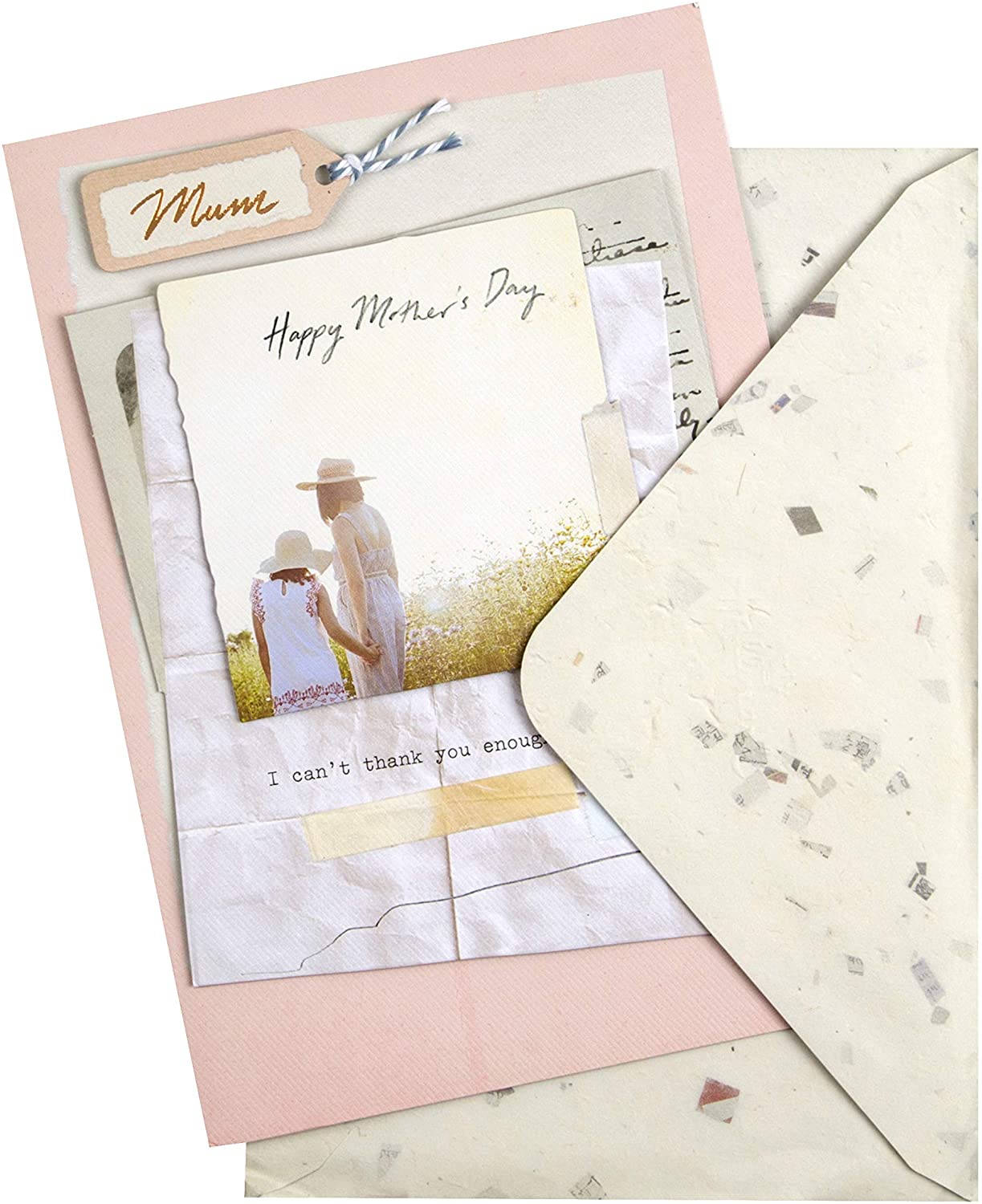 Hallmark Mothers Day Card for Mum - Scrapbook Style Design, Pink Scrapbook Photograph, 22.8 cm by 15.9 cm - Image 2