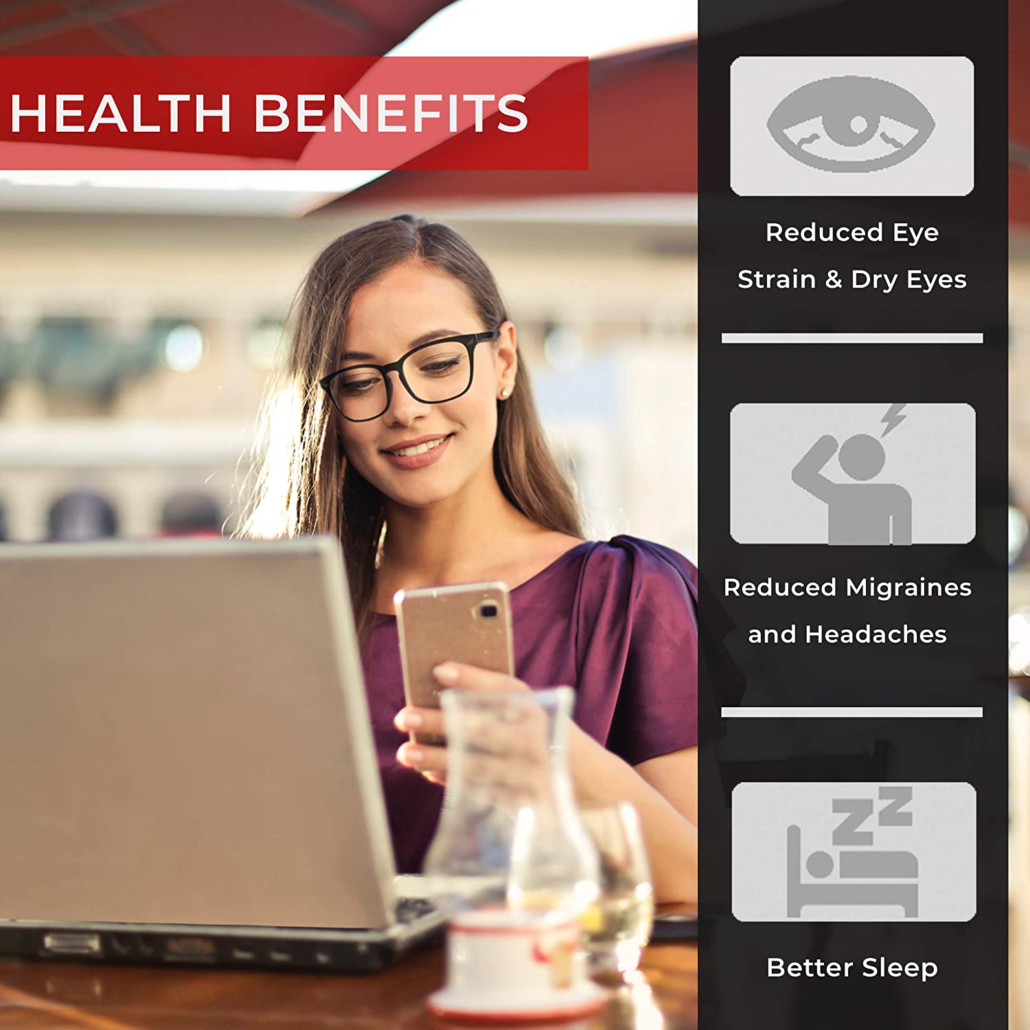 Ziffs Vision® Blue Light Blocking Glasses, Gaming Glasses, Premium Magnetic case & Accessories - Image 3