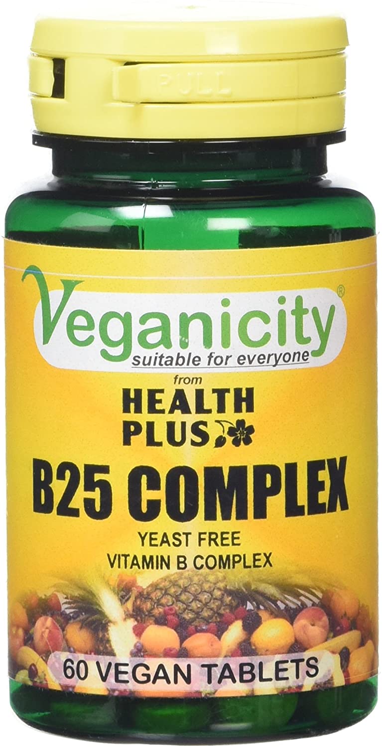 Veganicity B25 Complex : Vitamin B Supplement : 60 Tablets, in a Planet-Friendly 99% reccyled Pot, 60 count (Pack of 1)