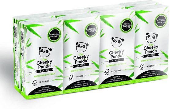 The Cheeky Panda – Bamboo Pocket Tissues, Hypoallergenic, Eco-Friendly, Super Soft, Strong & Sustainable, 80 count