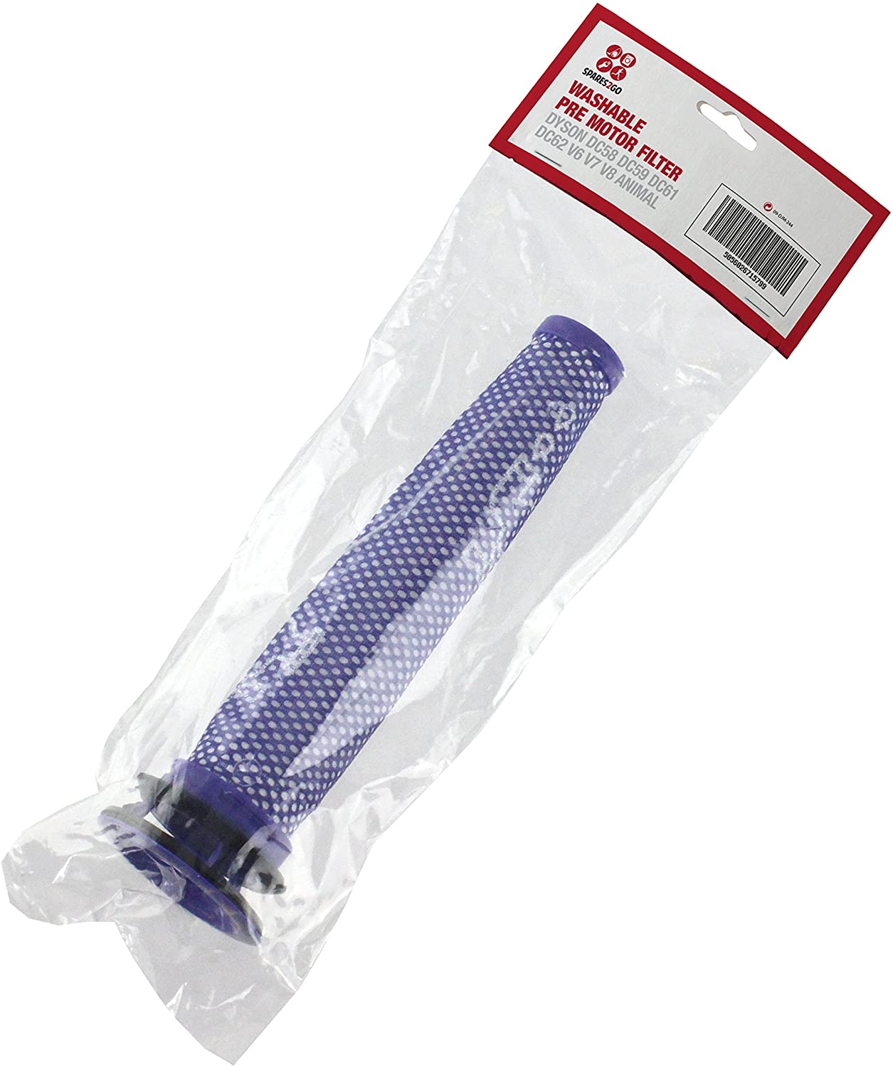 SPARES2GO Washable Pre Motor Stick Filters compatible with Dyson DC58 DC59 DC61 DC62 V6 V7 V8 Animal Vacuum Cleaner (Pack of 2) - Image 4