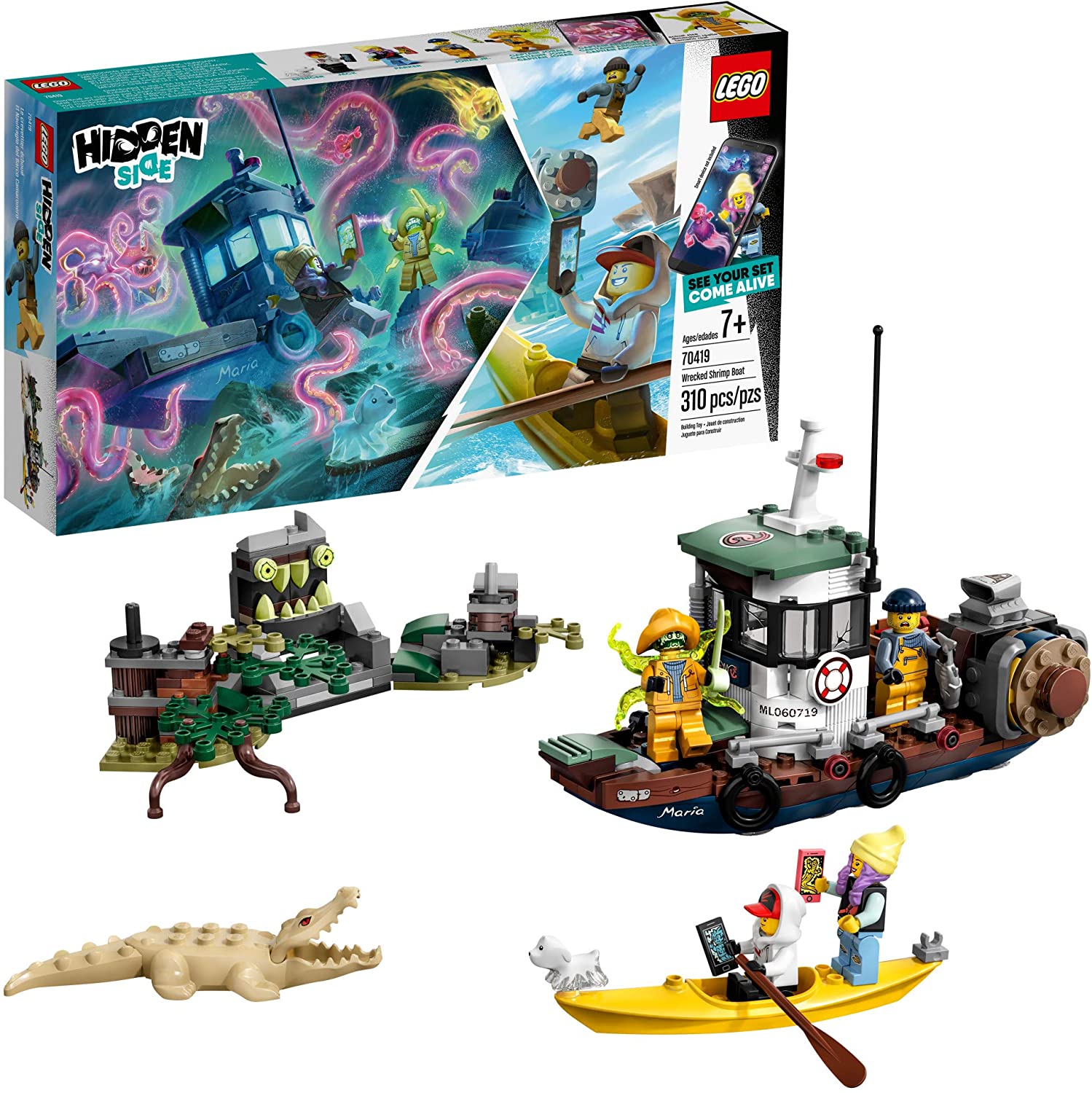 LEGO Hidden Side 70419 - Shrimp Boat Wreck, Ghost Construction Toys (310 parts), Multicolor