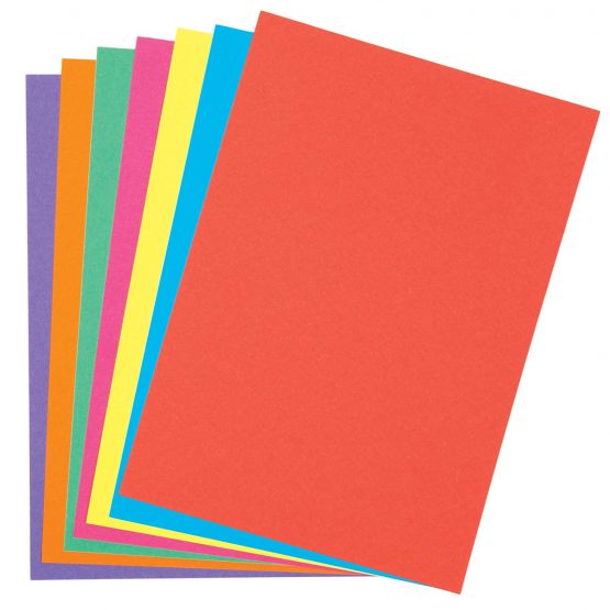 Baker Ross AV534 A5 Rainbow Coloured Card (220gsm), Perfect for Children's Art & Craft Activities, Collages, Model Making and More (Pack of 50), Assorted - Image 2