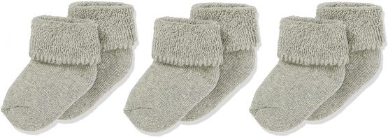 Sterntaler Unisex Kid's Calcetines Primera Puesta Ankle Socks, Grey (Silver Melange 542), Newborn (Size: 0) (Pack of 3)