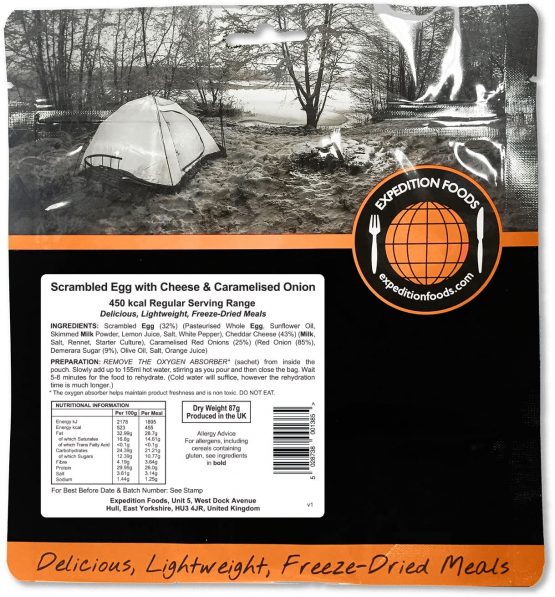 EXPEDITION FOODS expeditionfoods Expedition Foods Scrambled Egg with Cheese and Caramelised Onion 450kcal