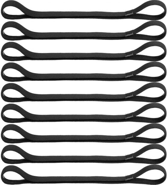 9 Pieces Thick Non-slip Elastic Sport Headbands, Elastic Silicone Grip Exercise Hair and Sweatbands for Football, Basketball, Soccer, Tennis, Yoga and Golf (Black)