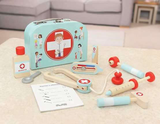 Indigo Jamm Little Doctors Set Wooden Toy, Role Play Toy Designed For Children Aged 18 Months +| Doctor's Medical Play Set Kit | Kids Pretend Play Role Play For Boys And Girls - Image 2