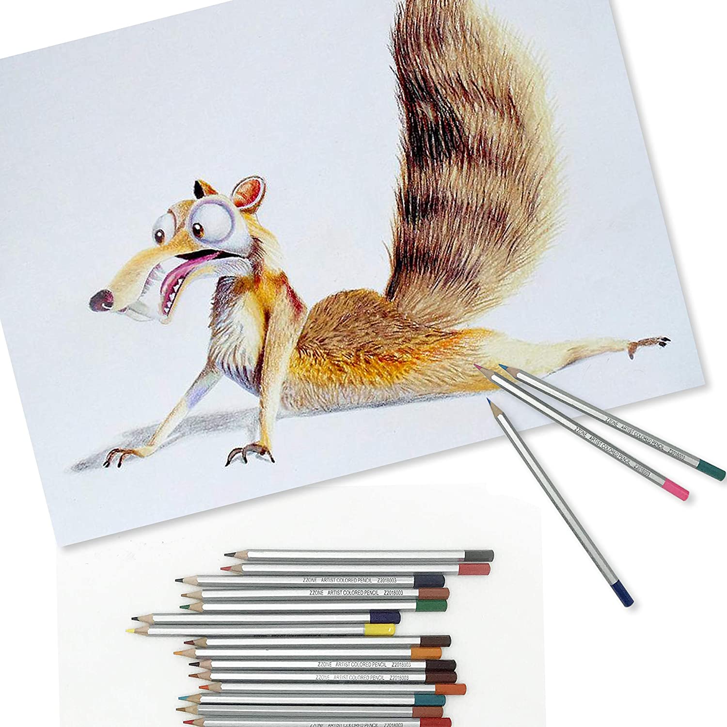 ZZONEART 48 Piece Colored Drawing Pencils Set ,Sketching Pencils and