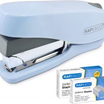 Rapesco 1469 Luna Less Effort Half Strip Front Loading Stapler - Powder Blue