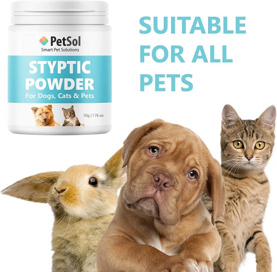 PetSol Styptic Powder For Pets (Large 50g Tub) Stops Bleeding Fast in Dogs, Cats, Birds, Rabbits & Pets, Safe Treatment for Cuts, Nail Clipper Nicks and Grooming First Aid - Image 3