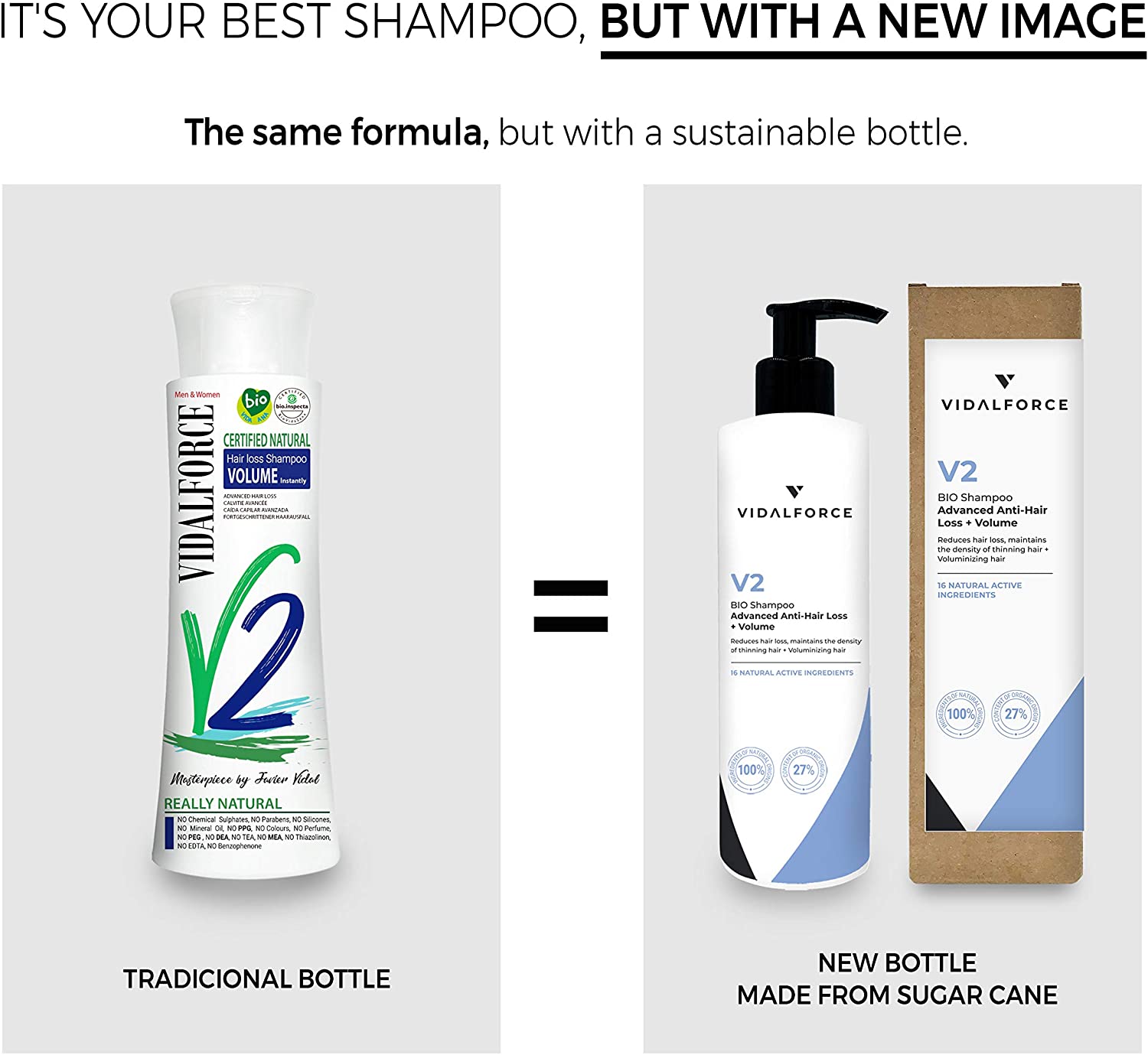VidalForce, Certified Natural Anti-Hair Loss Organic V2 Shampoo, Advanced Hair Loss, + Instant Volume - Image 2