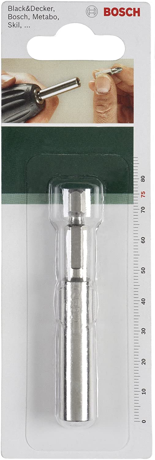 Bosch 2609255901 75mm Universal Bit Holder with Permanent Magnet and Spring Ring, 75 mm