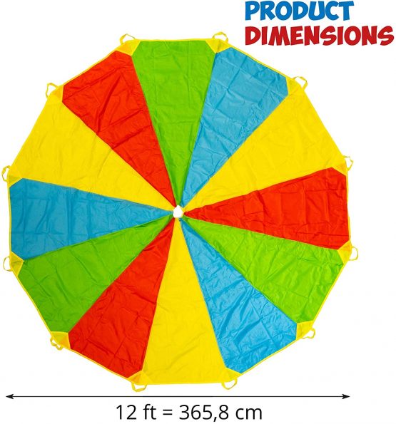 THE TWIDDLERS - 12ft Parachute Play Tent Kids Game with 12 Handles - Image 4