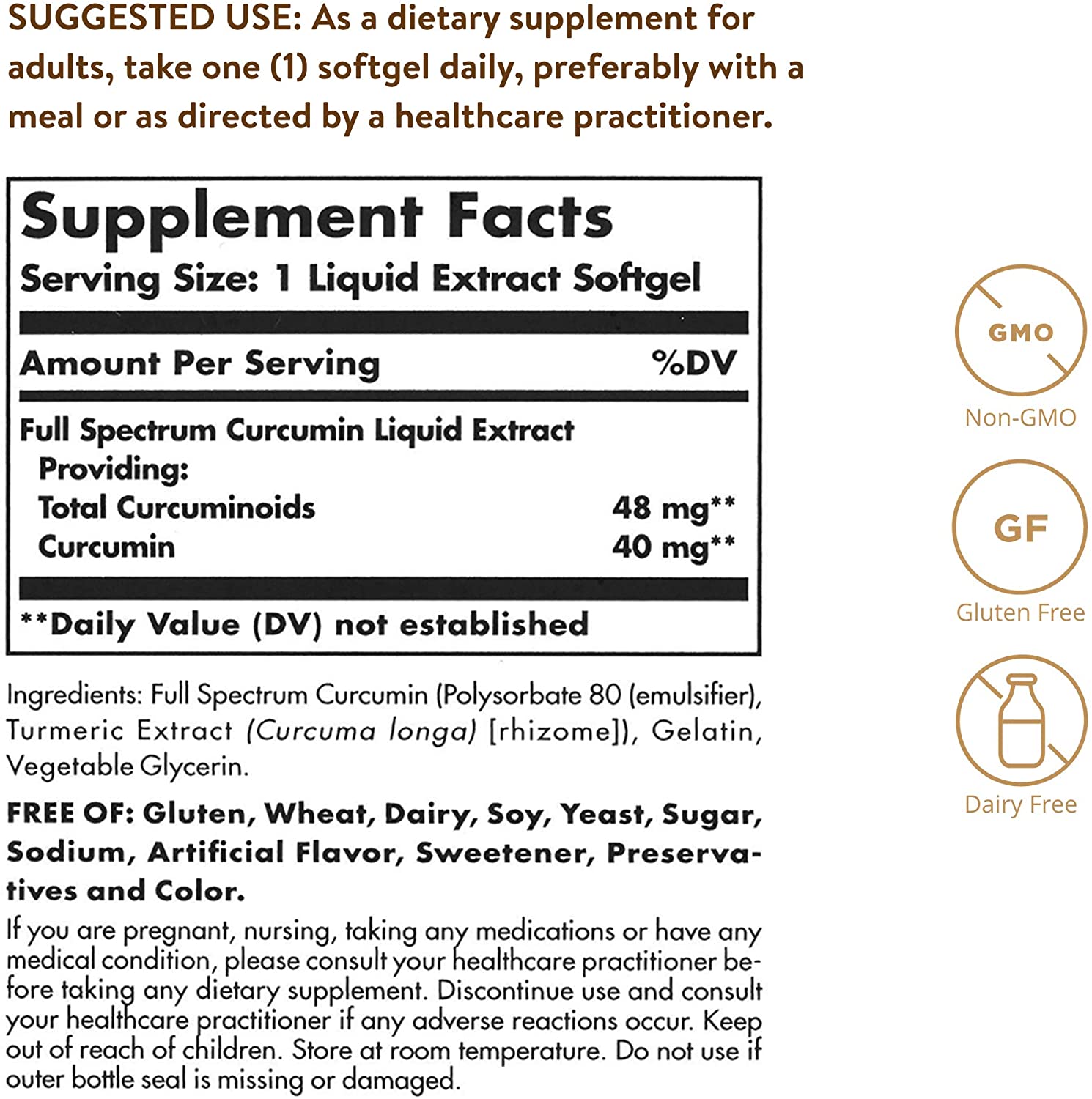 Solgar Full Spectrum Curcumin Softgels, Pack of 30, Liquid Extract of Turmeric, Supports Brain, Joint, & Immune System Health - Image 2