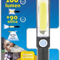 Garza Aluminium LED Torch with Magnetic Tip Extendable and Flexible and Cool Light 6500K on Side 200LM and Front 90LM. IP44, Black, M